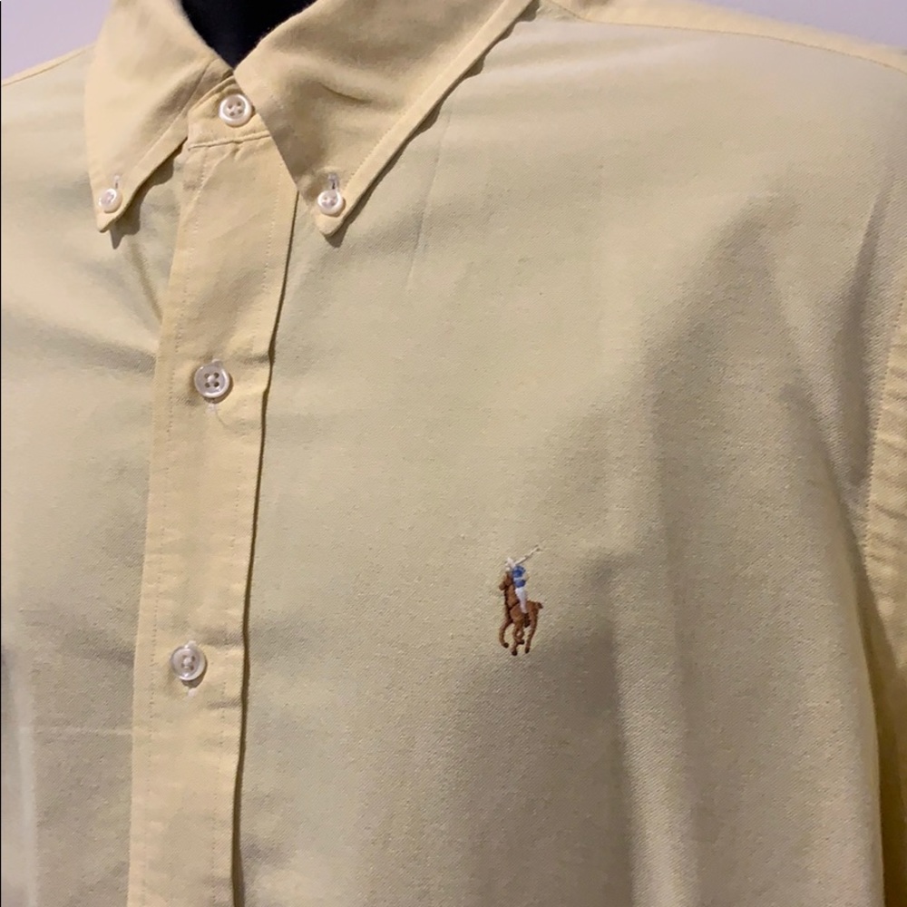 Yellow Ralph Lauren button down shirt